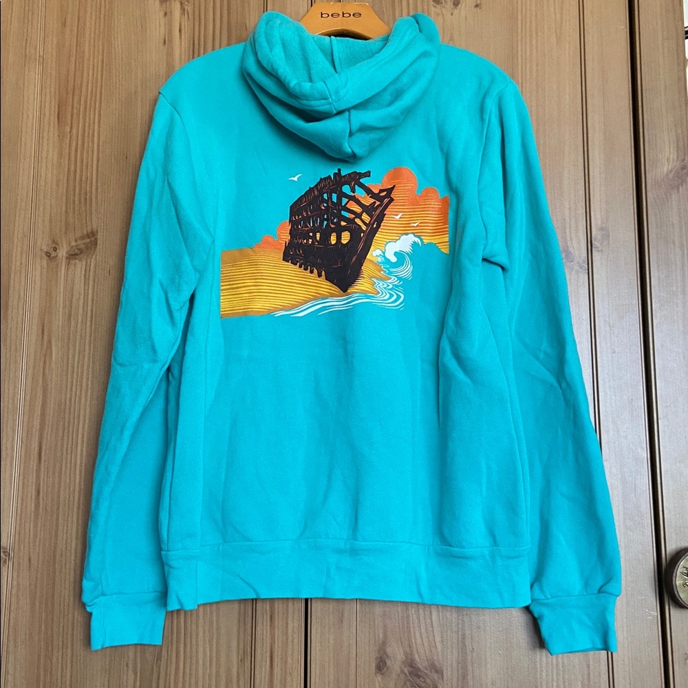 Fort George Brewing Shipwreck Turquoise Hoodie Unisex M NWOT